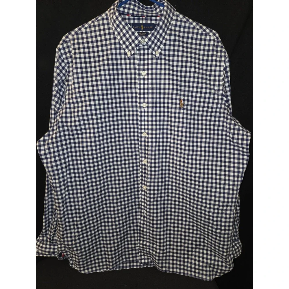 Polo Ralph Lauren Shirt Mens XL Blue Button Up Performance Stretch Casual Preppy